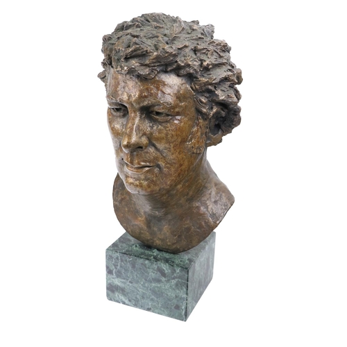 677 - Lyn Kramer, British (1942 - 2023)Bust of Seamus Heaney, bronze 1 of 3, London 1980, mounted on squar... 