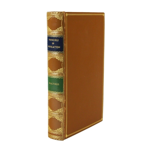 788 - Binding: Malthus (Rev. T.R.) An Essay on the Principle of Population, 8vo Lond. 1880. Hf. title, a.e... 