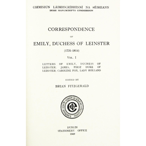 790 - I.M.C.-  Correspondence of Emily, Duchess of Leinster (1731-1814), Edited by Brian Fitzgerald. 3 vol... 