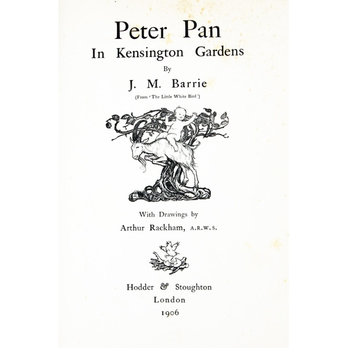 793 - Rackham (Arthur) Illustrator: Barrie (J.M.) Peter Pan in Kensington Gardens, thick 4to Lond. 1906. F... 