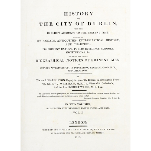 811 - Large Paper Copy in Mullen BindingWarburton (J.), Whitelaw (Rev. J.) & Walsh (Rev. R.) History o... 