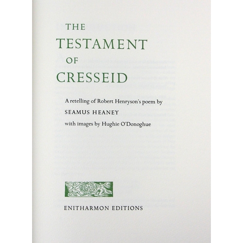 814 - One of 75 Numbered CopiesHeaney (Seamus) The Testament of Cresseid, a Retelling of Robert Henry... 