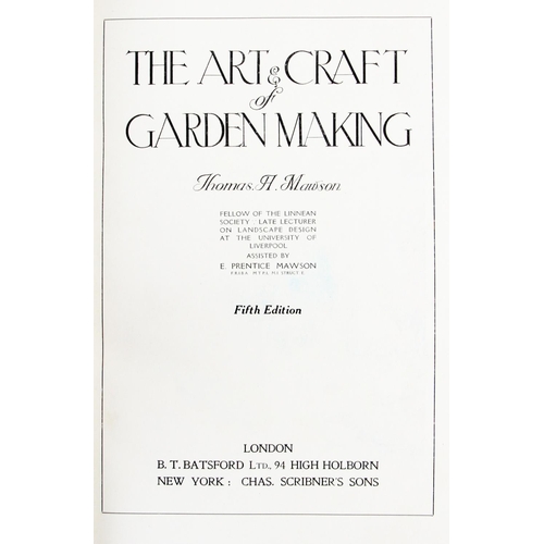 818 - Mawson (Thos. H.) The Art & Craft of Garden Making, folio Lond. [1926] Fifth Edn., col... 