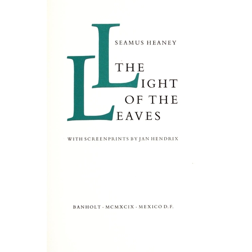 831 - Signed Limited Edition of 70 CopiesHeaney (Seamus) trans. The Light of the Leaves, 2 vols., folio, M... 