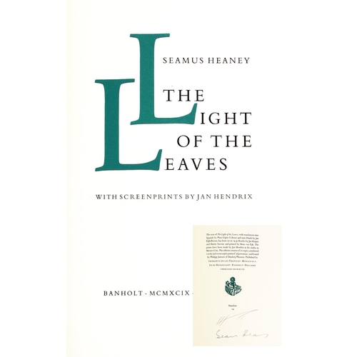 831 - Signed Limited Edition of 70 CopiesHeaney (Seamus) trans. The Light of the Leaves, 2 vols., folio, M... 