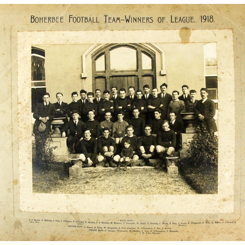 1000 - G.A.A.:  Photograph, Football 1918, Boherbee Football Team - Winners of League 1918, with printed na... 