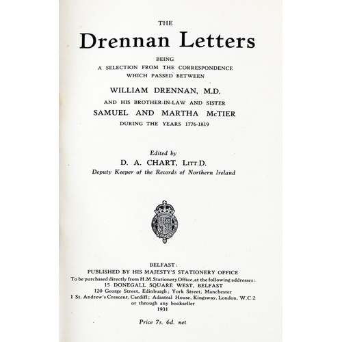 852 - 1798: Chart (D.A.)ed. The Drennan Letters, Being a Selection from the Correspondence which passed be... 