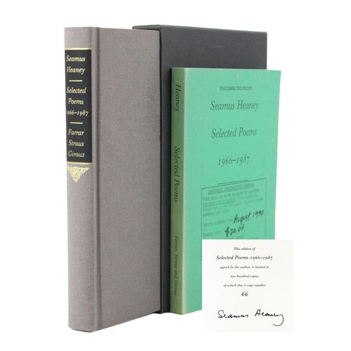 855 - Signed Limited U.S. EditionHeaney (Seamus) Selected Poems 1966-1987, 8vo N.Y. (Farrar, Straus &... 