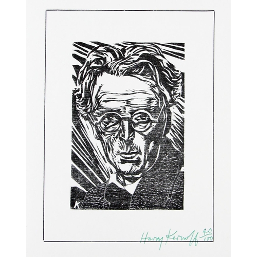 924 - Harry Kernoff, R.H.A. (1900-1974)W.B. Yeats, Limited Edition, woodcut print, No. 40/100 Signed by th... 