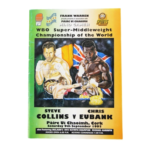 945 - Signed by Steve CollinsBoxing: [Programme 1995] W.B.O. Super Middleweight Championship of the World,... 