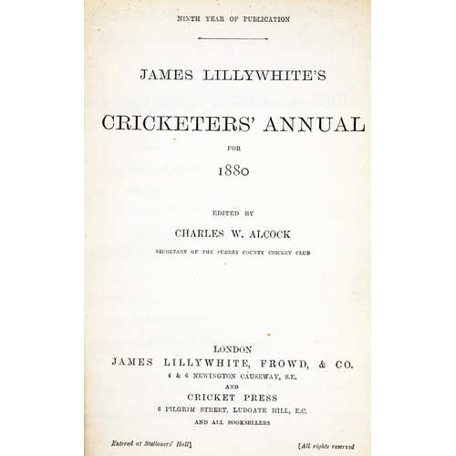 952 - Important Run of Cricket AlmanacksCricket Periodicals: Lillywhite (Fred.) coll. & ed. & othe... 