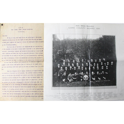 955 - The 1904 County Cork G.A.A. AppealG.A.A.: Co. Cork, (1904), An important 3 page typed Appeal, regard... 