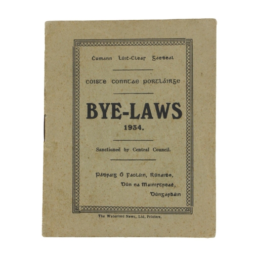 958 - G.A.A.: Co. Waterford, 1934 - Cumann Luith - Cleas Gaedheal Coilte Conntae Portlairge - Bye Laws 193... 