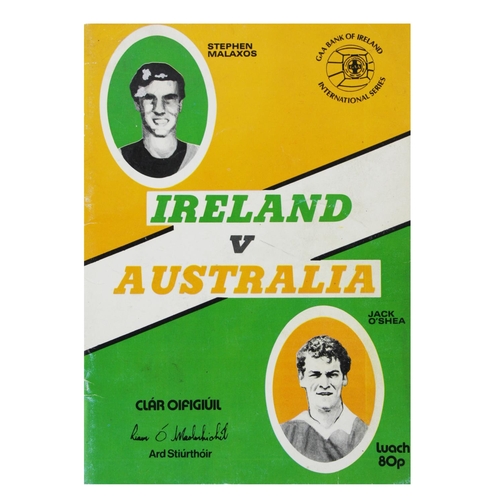 969 - G.A.A. [International Rules]  Official Programme, Ireland v. Australia, 1984, D. 1984, illus. & ... 