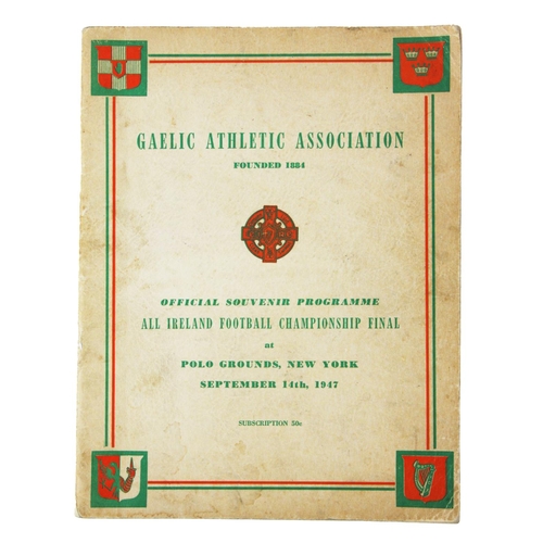 975 - The All-Ireland played in New YorkG.A.A.: Football 1947, Official Souvenir Programme All-Ireland Foo... 