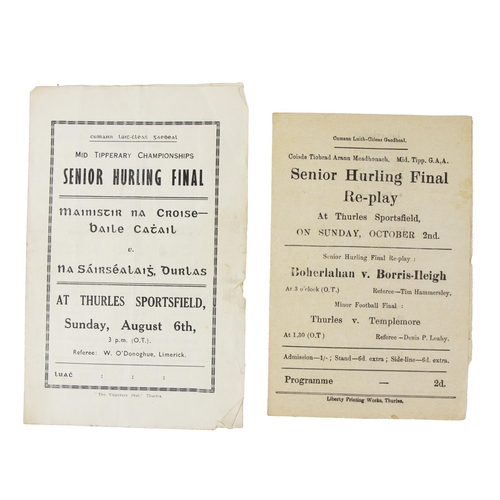 976 - G.A.A.: Co. Tipperary, [c. 1950's] Official Programme mid Tippearry Championship, Senior Hurling Fin... 