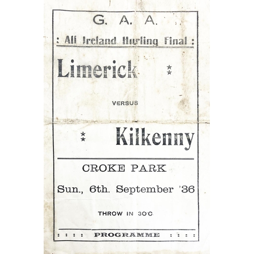 983 - 1936 All-Ireland Hurling FinalG.A.A.: Hurling 1936, [Programme] All-Ireland Hurling Final, Limerick ... 