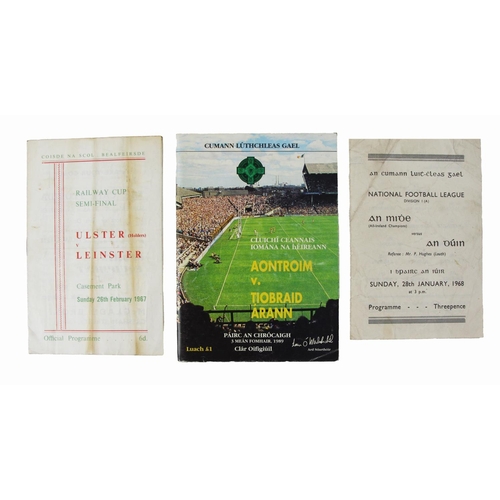 996 - G.A.A.: Football & Hurling, All-Ireland, Railway Cup / N.F.L., 1967-68, two Programmes, to inclu... 