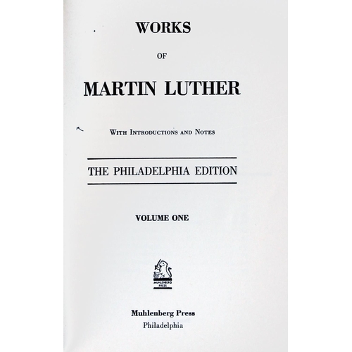 1012 - Bindings: Luther - Works of Martin Luther, 6 vols. 8vo Philadelphia (Muhlenberg Press) 1915.&nb... 