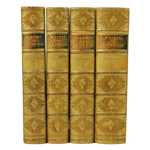 1020 - Bindings: Mc Carthy (Justin) A History of Our Own Times, 4 vols. 8vo London 1880. Cont. hf. tan... 