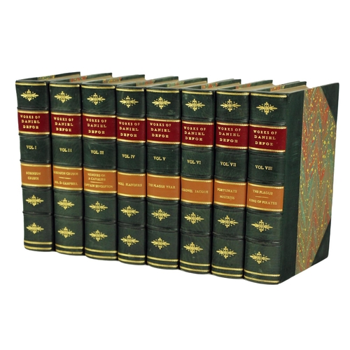 1031 - Edition DeluxeBindings: Defoe (Daniel) The Works of Daniel Defoe, 8 vols. 8vo N. York (National Libr... 