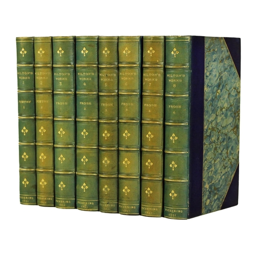 1033 - Bindings: Milton (John) The Works of,... in Verse and Prose, 8 vols. 8vo London (Wm. Pickering) 1851... 