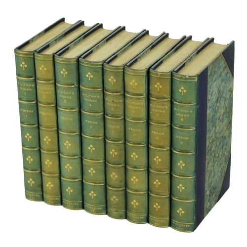 1033 - Bindings: Milton (John) The Works of,... in Verse and Prose, 8 vols. 8vo London (Wm. Pickering) 1851... 