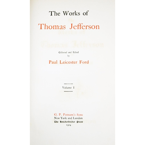 1035 - The Limited Federal EditionBindings: Jefferson - The Works of Thomas Jefferson, ed. by Paul Leiceste... 