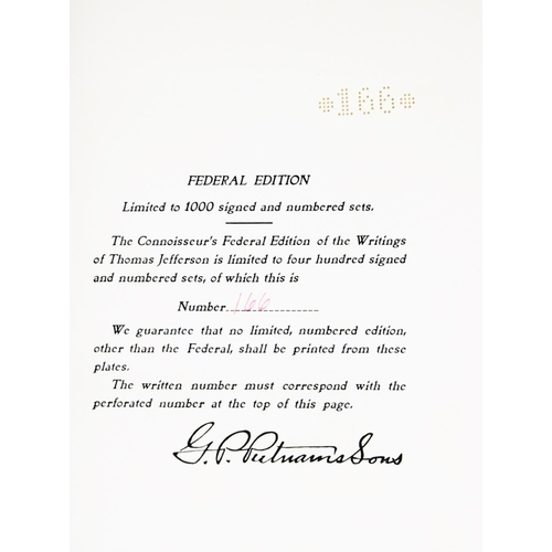 1035 - The Limited Federal EditionBindings: Jefferson - The Works of Thomas Jefferson, ed. by Paul Leiceste... 