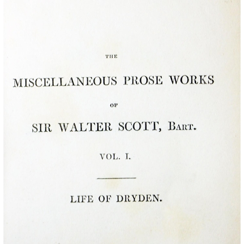 1036 - Bindings: Scott - The Miscellaneous Prose Works of Sir Walter Scott, Bart, also The Poetic... 