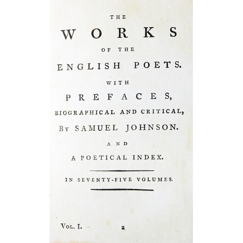 1041 - Binding: Johnson (Samuel) The Works of the English Poets, 75 vols. sm. 8vo London (John Nichols... 