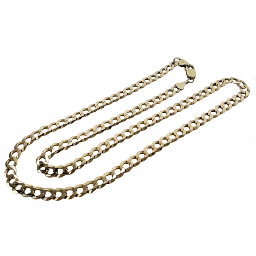 1132 - A 9ct gold Ladies chain link Necklace, with hinged lock clasp, approx. 53cms (21