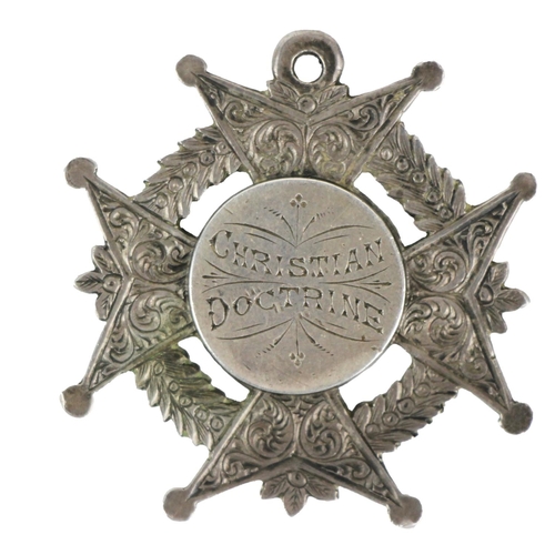 1137 - Medal: Education, (Co. Cork) [1896] a silver Maltese crossed shaped Medal, the obverse inscribed 'Ch... 