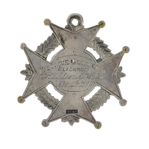 1137 - Medal: Education, (Co. Cork) [1896] a silver Maltese crossed shaped Medal, the obverse inscribed 'Ch... 