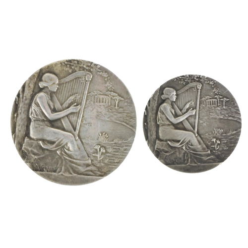 1142 - Medal: Cariat (Lucien Jean) an attractive large circular silver Medal, the obverse with female seate... 