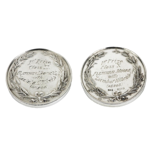 1150 - Medals: (Co. Kildare) Fletcher Moore, two silver Medals, to include:* North Kildare Farming Society ... 