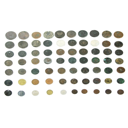 1153 - Tokens & Coins: A large collection of late 18th and 19th Century Coins, Tokens: including Hibern... 