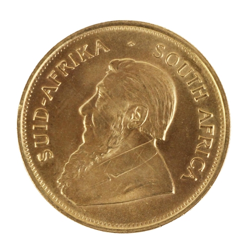 1155 - Gold Coin:  1975 1 ounce fine gold Krugerrand, approx. 22 carat gold (34 gms). Good example. (1... 