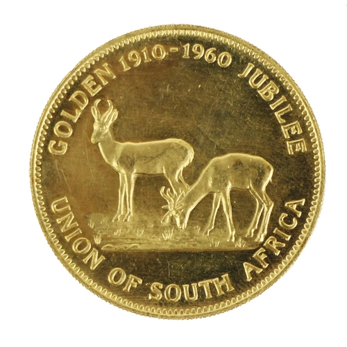 1156 - A Rare South African Gold CoinGold Coin: An extremely rare 1910-1960 - 50 year Jubilee of the Union ... 