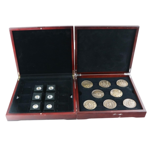 1180 - Gold Coins etc: A cased collection 'Fabula Aurum,' with certificates of six gold half crown Coins in... 