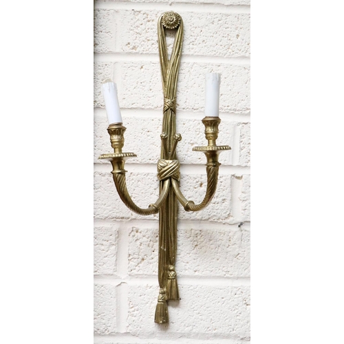 30 - A pair of attractive ormolu two branch Wall Lights, in the Adams taste (electrified), 64cms (25