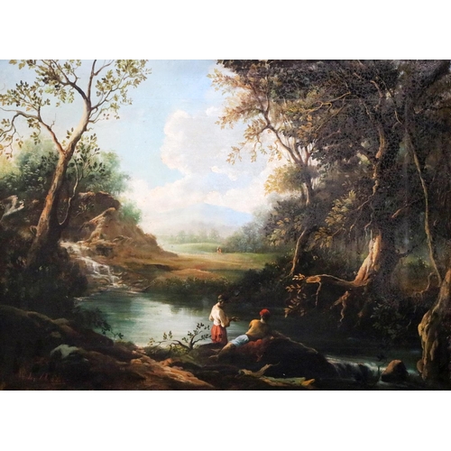 35 - Luigi Vittoroni - 19th Century Italian SchoolA pair of attractive Italian Landscapes with figures, r... 