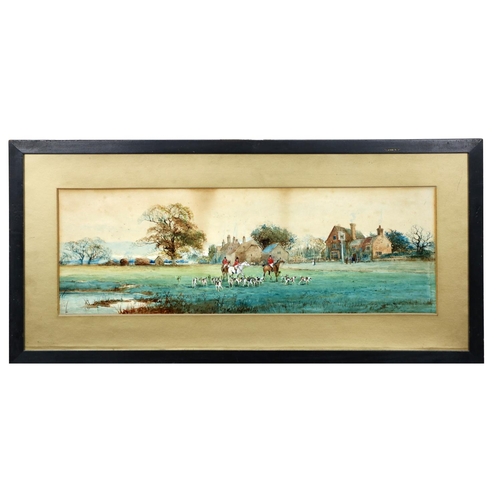 36 - Early 20th Century English SchoolA pair of Hunting Scenes, watercolour and wash, both indistinctly s... 