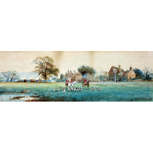 36 - Early 20th Century English SchoolA pair of Hunting Scenes, watercolour and wash, both indistinctly s... 