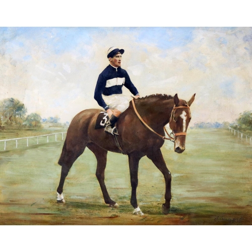 142 - Equestrian Interest: Amber Point, winner of the Galway Plate (1954-1956) painted photograph, 40cms x... 