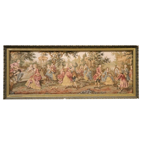 206 - Two similar oblong Goblins style machine made Tapestries, one with a scene after David Teniers, the ... 