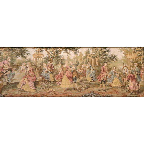 206 - Two similar oblong Goblins style machine made Tapestries, one with a scene after David Teniers, the ... 