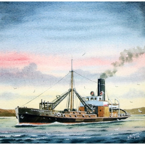 387 - Waterford Shipping Interest: A set of 3 original watercolour Studies, 