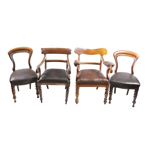 567 - A pair of similar mahogany framed Carver Armchairs, with scrolled arms padded seats on variant front... 