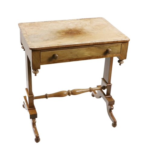 572 - An attractive 19th Century mahogany Side Table, with crossbanded top over single frieze drawer, with... 